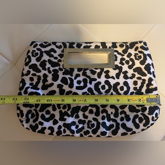 White House Black Market Black and White Animal Print Clutch - Picture 5 of 6